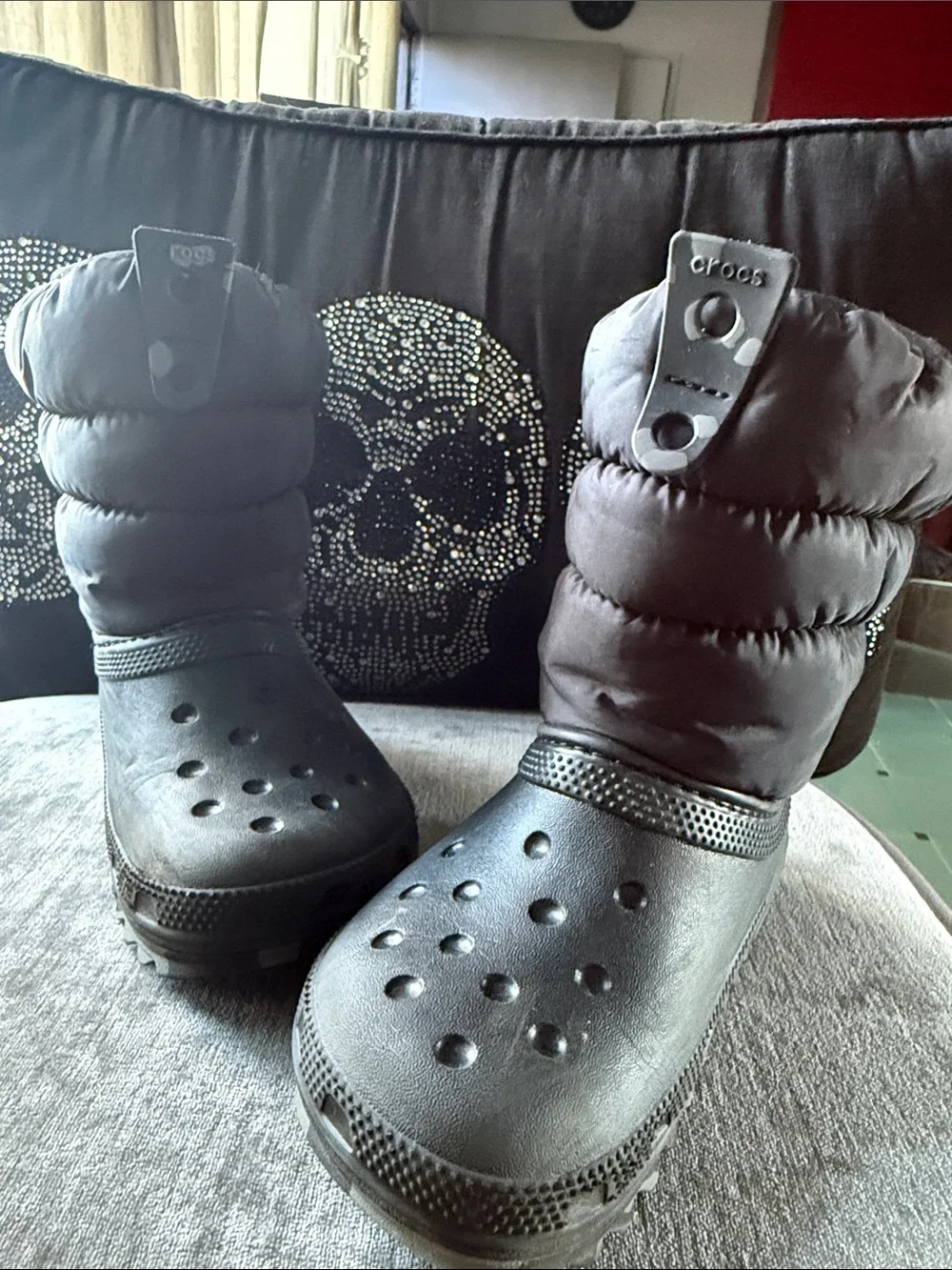 CROCS Black Puffer Clog Boots